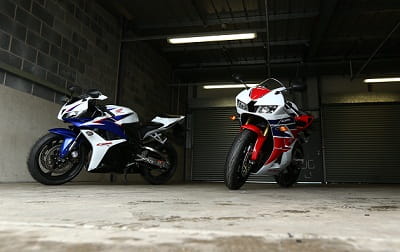2012 CBR600RR on the left, 2013 CBR600RR on the right. They're really quite different.