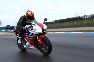 Get tucked in and the CBR is its normal, comfortable self. Just not when you're six foot four like our man Marc Potter...