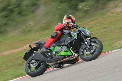 Pirelli's Angel GT works well on a wide range of bikes, seen here being tested by Bike Social's Marc Potter on a Kawasaki Z800