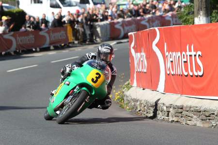 John McGuinness rides the 500cc Paton during the 2013 Classic TT. He will ride it once again in 2014.