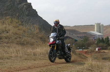 It's more of a big road tourer than an off-road bike, but it can do a bit of dirt riding and it was rude for us not to try, traction control off, of course.