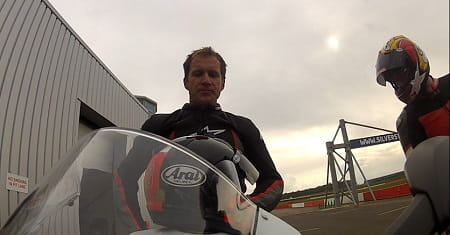 Hodgson gives his feedback on the Panigale 899 to Bike Social's Marc Potter