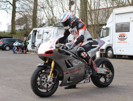 Plater testing earlier this year at Cadwell Park. Sadly we couldn't get hold of a picture of the new bike, yet!