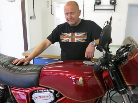 Hesketh Owner Paul Sleeman, a British bike nut