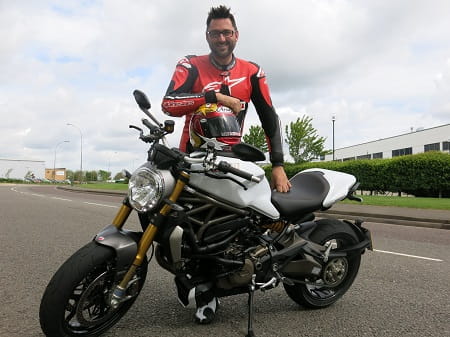 Potter with the Monster 1200S. The bike's ace, that's why he's smiling.