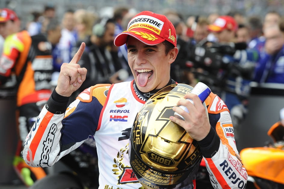 An elated Marquez in parc ferme