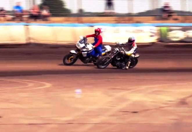Guy Martin overtakes Super Mario on a Super Tenere...only at Dirt Quake