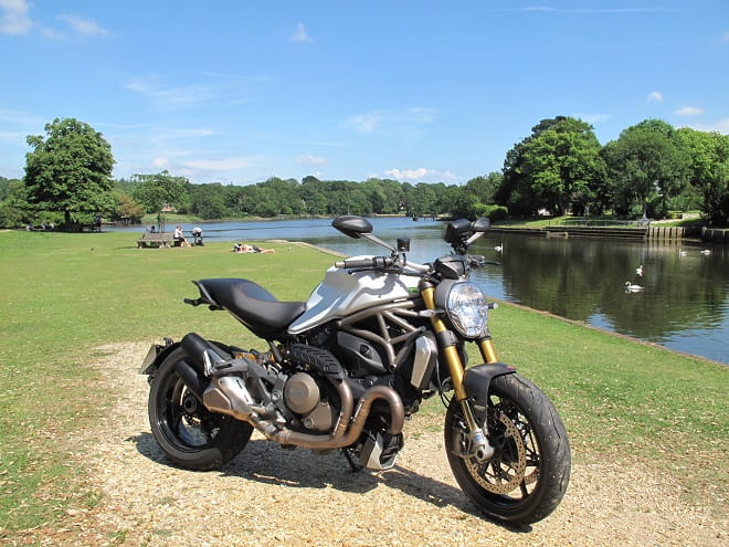 Our Ducati Monster 1200S at Beaulieu.