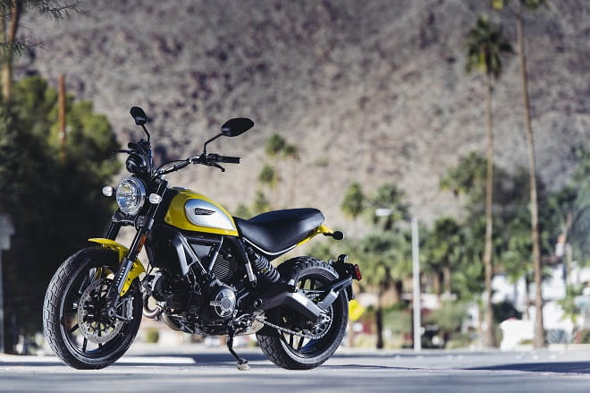 Palm Springs or Peterborough. The Ducati Scrambler is a cool-looking bike wherever it's parked.