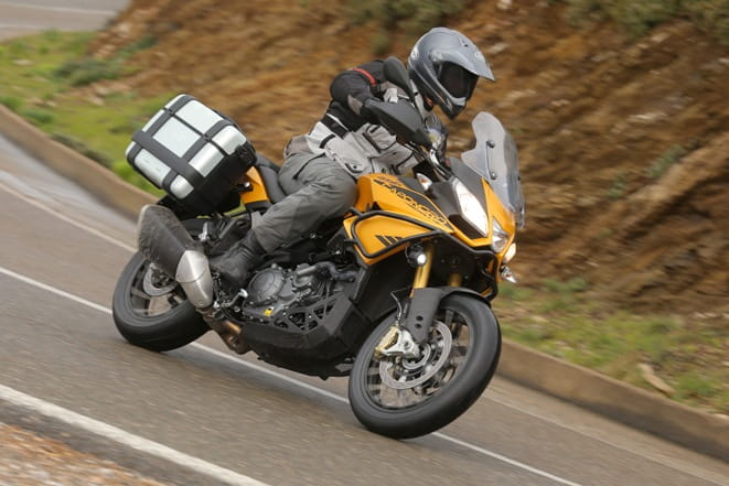 Adjustable screen, LED accessory lights, panniers and traction control come as standard