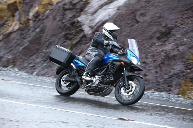 Optional heated grips were set to max as full winter riding kit was required for the press launch in Ireland