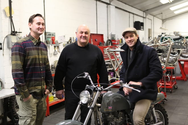 Metisse owner, Gerry Lisi (centre) with American actor, Armie Hammer (right) and a stunt rider