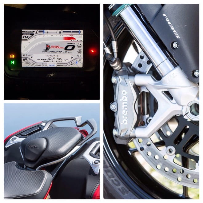 Plenty of info from the TFT instrument panel, stylish seat unit and Brembo brakes all add to the refinement of the MV