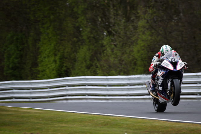 Hickman crashed in the wet at Oulton