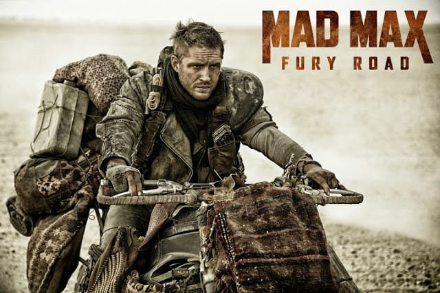 Britain's very own Tom Hardy on board a Yamaha R1 covered in carpet in the new Mad Max Fury Road movie.