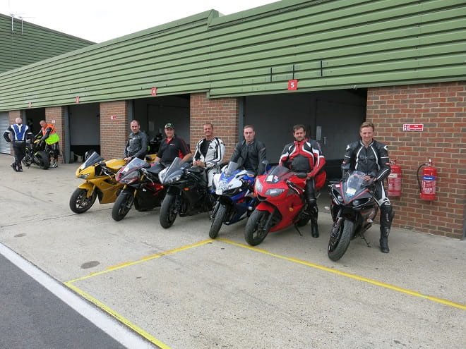 Four of these chaps had never ridden on track before