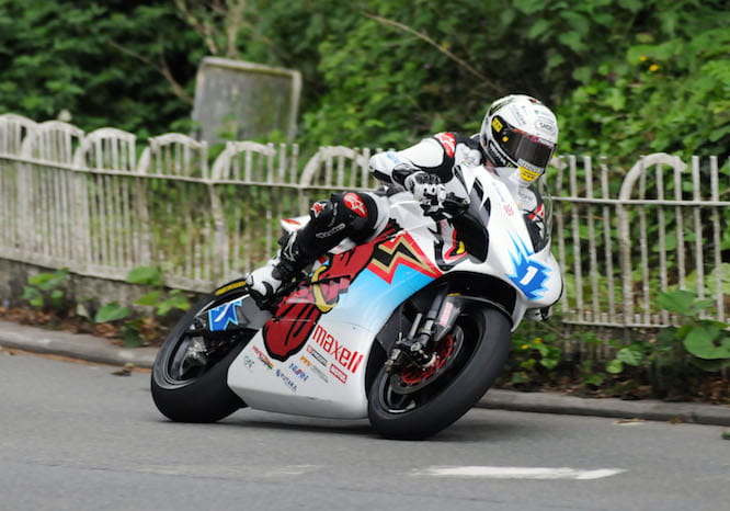 McGuinness on the Mugen electric bike