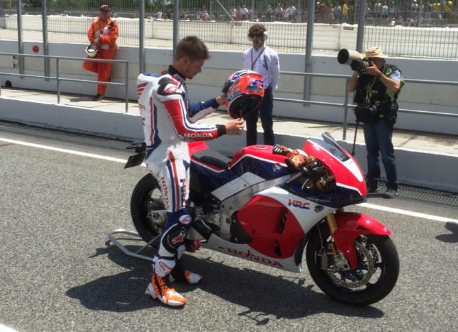 Casey Stoner heads out on the Barcelona circuit for a demo run