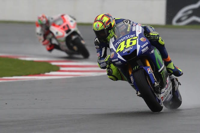Rossi took his first wet race win in ten years