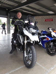 63 year old Ian Lanch has been riding for less than a year. He stepped from a Honda NC750 to this R1200GS so he could keep up with his girlfriend who has been riding for many years. This was his first track day. “I was expecting it to be much more intimidating,” he said.