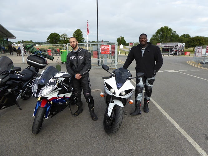 Sam (on the left) and Bobble cam across from Liverpool, Sam on his BMWS1000RR and Bobble on his cross plane R1. It was their first time on track. “Bikes are like a second heartbeat for me,” Bobble said. Amen to that.