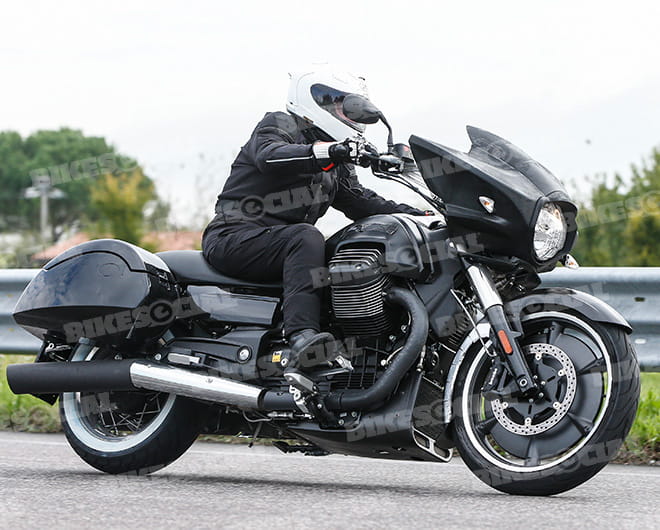 Spotted testing in Italy, this is the near-production ready version of Moto Guzzi's new baggger