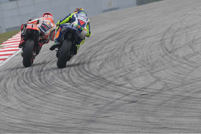 Things got close between Marquez and Rossi