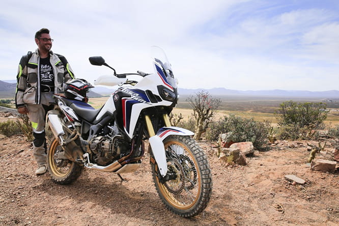 Africa Twin and a happy Marc Potter. He's already thinking about his next off-road mission.