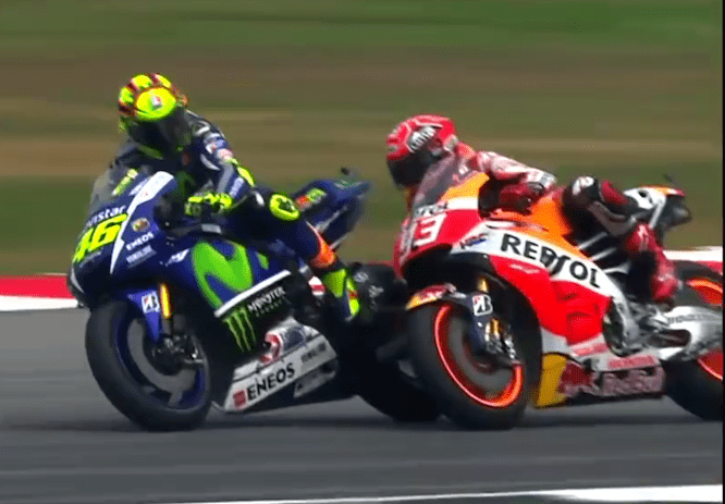 Rossi went wide in Sepang causing the pair to come together
