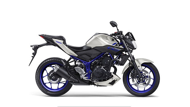 Yamaha's MT-03 uses the same 321cc twin from the R3