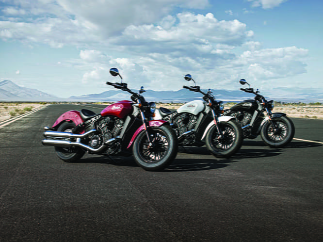 Three colours available for the Indian Scout Sixty