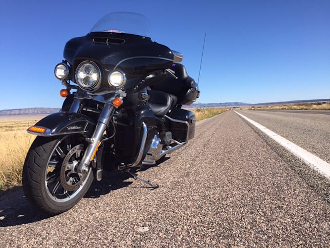 Route 66. A Harley-Davidson Electra-Glide Ultra and sunshine. Does it get much better?