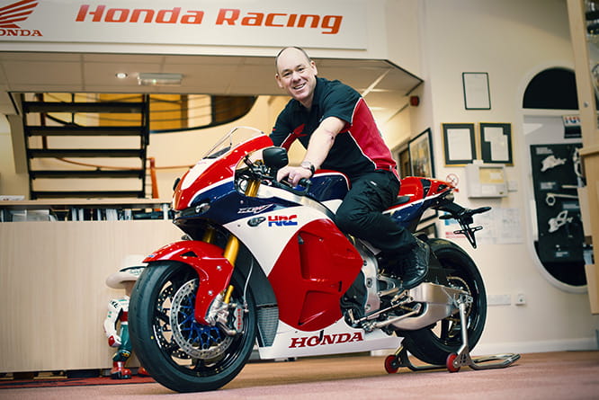 John Brown on his Honda RC213V-S, the world's first