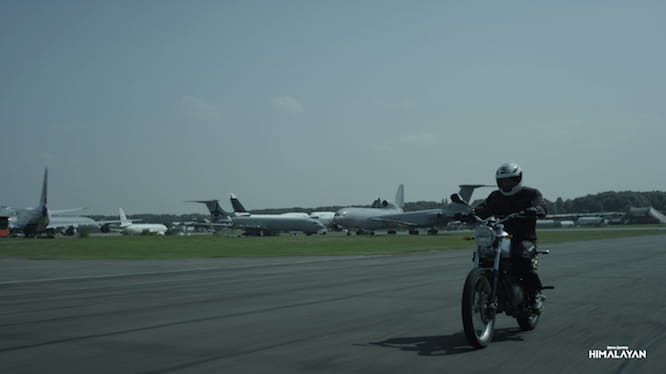 The bike being tested in the UK, at Bruntingthorpe