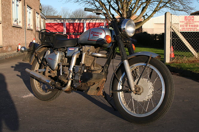 Well travelled Enfield DR400 – this one's clocked up 60,000 miles