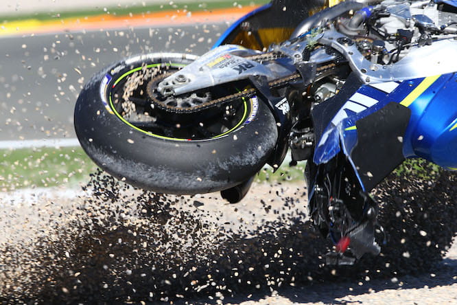 Nearly every rider has crashed on the Michelins so far