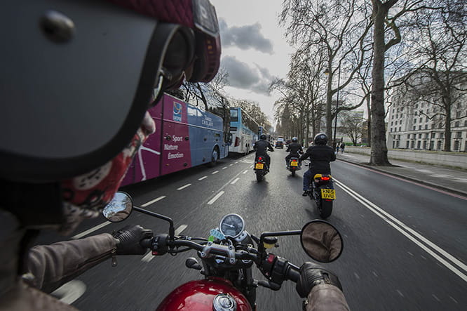 Riders eye view of the Street Twin