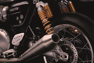 Upswept silencers of the 1200cc twin