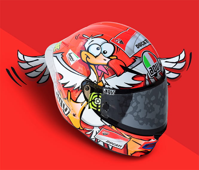 The Australian seagull is remembered on Iannone's AGV