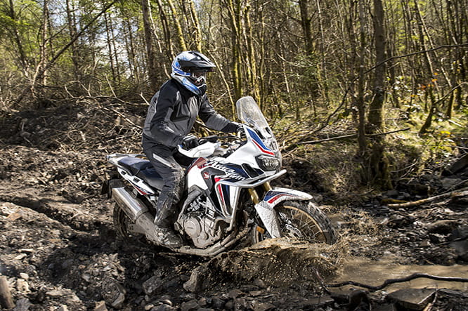 The deepest, most scary rut of the two day Adventure Centre course was no problem for the Africa Twin